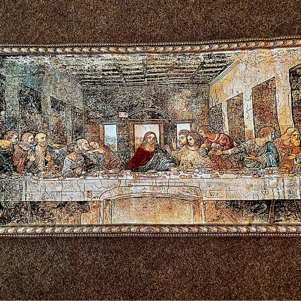 BRAND NEW Lord's Last Supper & Disciples Woven Tapestry Wall Hanging 52”x 27”